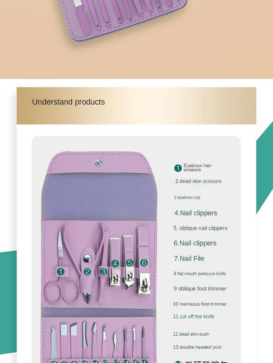 Professional Manicure Set – Complete Nail Care Grooming Kit