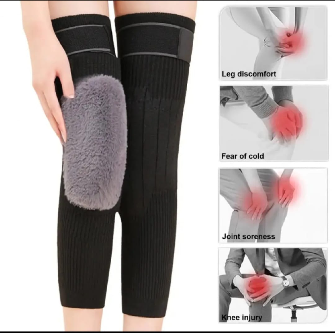 Unisex Women Men’s Cashmere Wool Knee Brace Pads | Winter Warm Thermal Knee Warmers Velvet Knee Protector