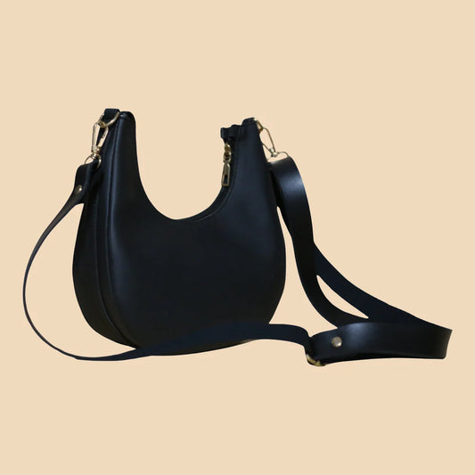 Classic Black Half Moon Crossbody Bag